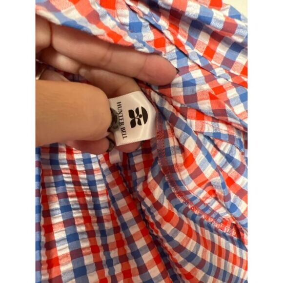 NEW Hunter Bell Smocked Waistband Loose Fit Jemma Short Gingham Size: XS - Picture 5 of 7